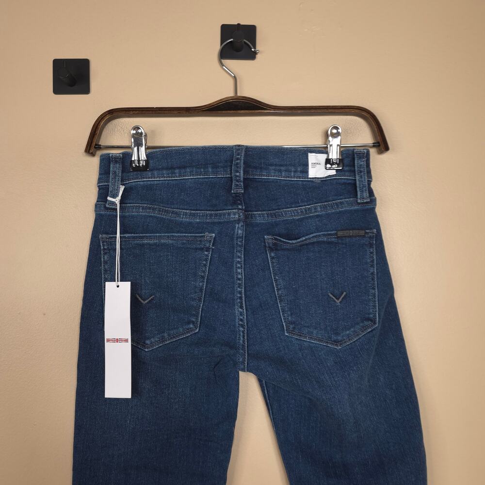 Hudson Mid-rise Amina Raw Hem Bermuda Short in Dark Wash Size 24 - Picture 6 of 12